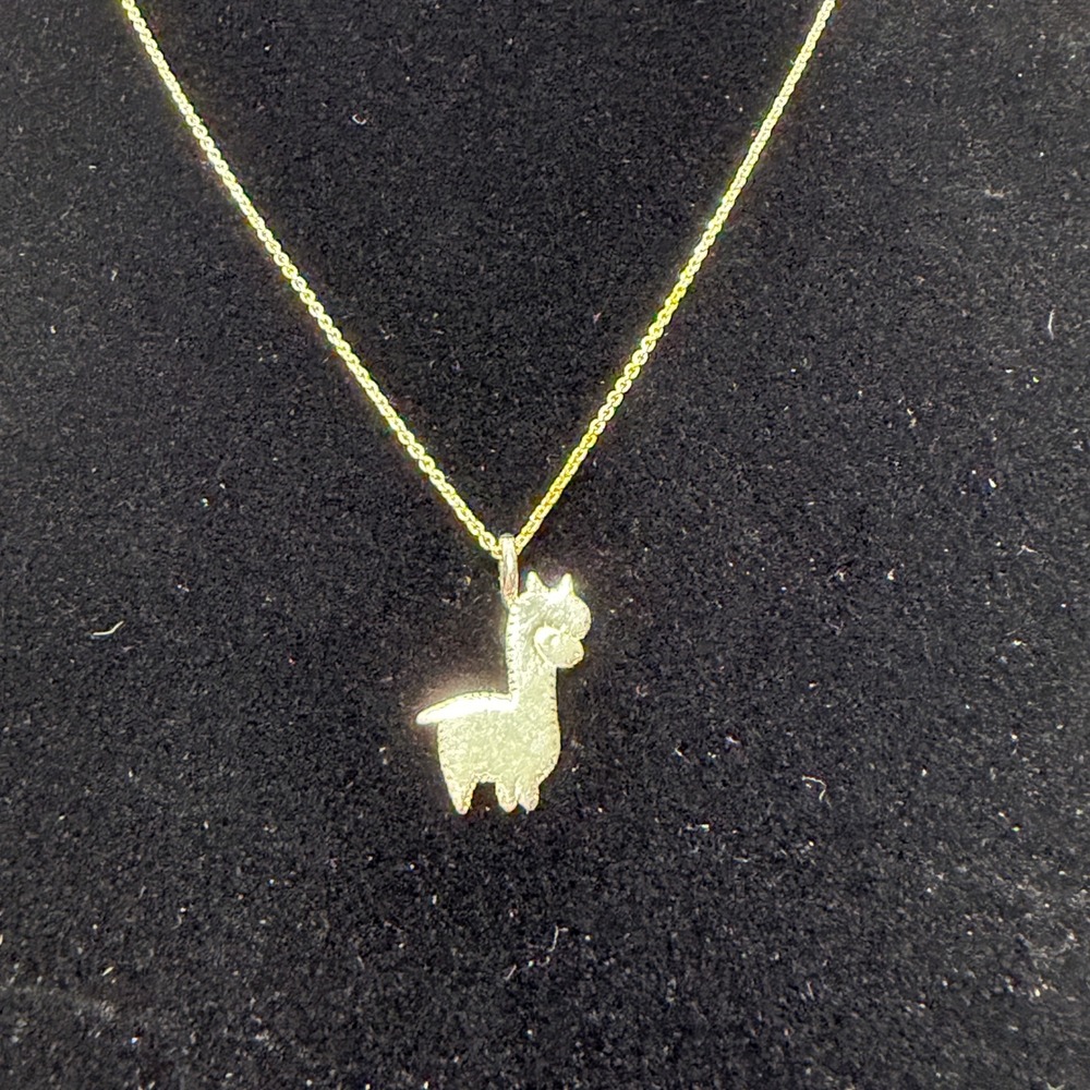 Sterling‎ Silver 925 Llama Alpaca Pendant Cable Chain Necklace Cute